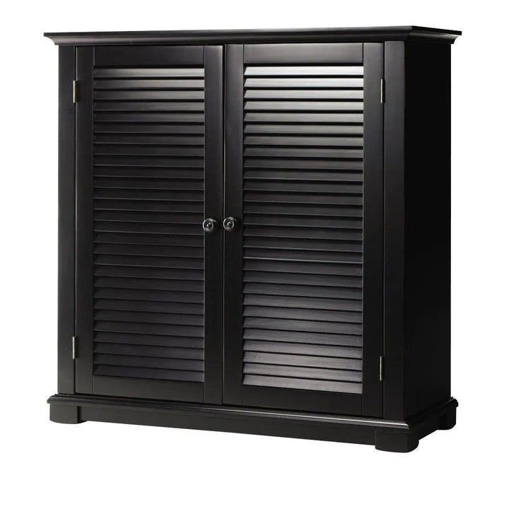 Translation missing: en.APRODZ Mango Wood Sideboard Storage Black Valer Shoe Rack Cabinet for Living Room | 2 Door Shoe Organizer