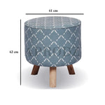 Upholstered and Steel Frame Puffy Stool Grass Green Fabric + Black Powdercoated - Set of 2 