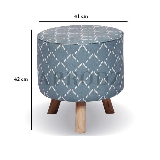Translation missing: en.Upholstered and Steel Frame Puffy Stool Grass Green Fabric + Black Powdercoated - Set of 2 