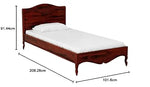 Sheesham Wood Without Storage Steffa Single Size Bed for Bedroom Stylish | Mohogany Finish 