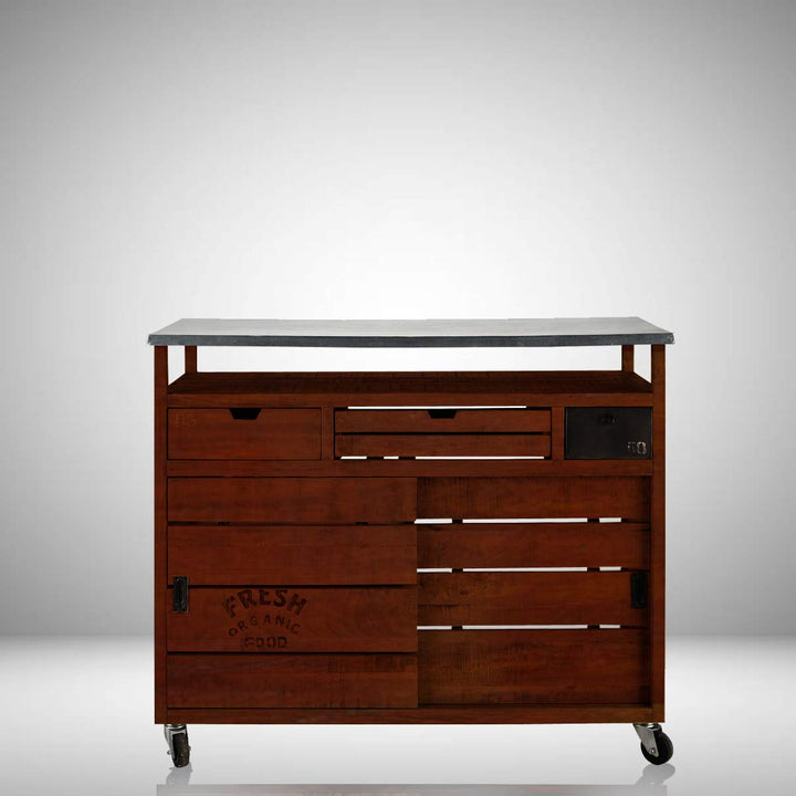 Translation missing: en.Mango Wood Jacka Wine Storage Stylish Bar Cabinet for Bar Decoration | Brown Finish 