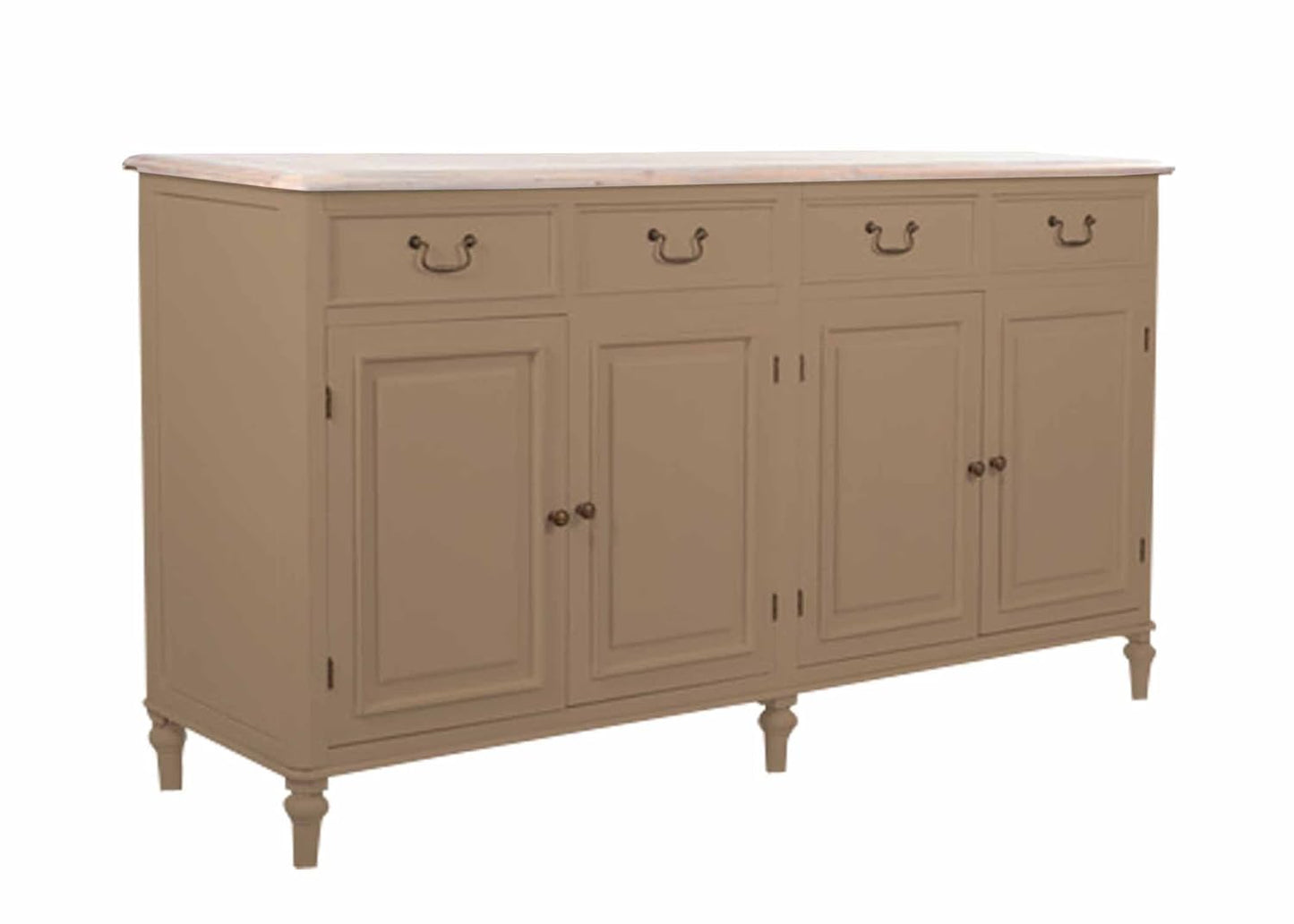 Solid Wood Cancun Storage Sideboard Cabinet with 4 Door and 4 Drawer for Living Room 