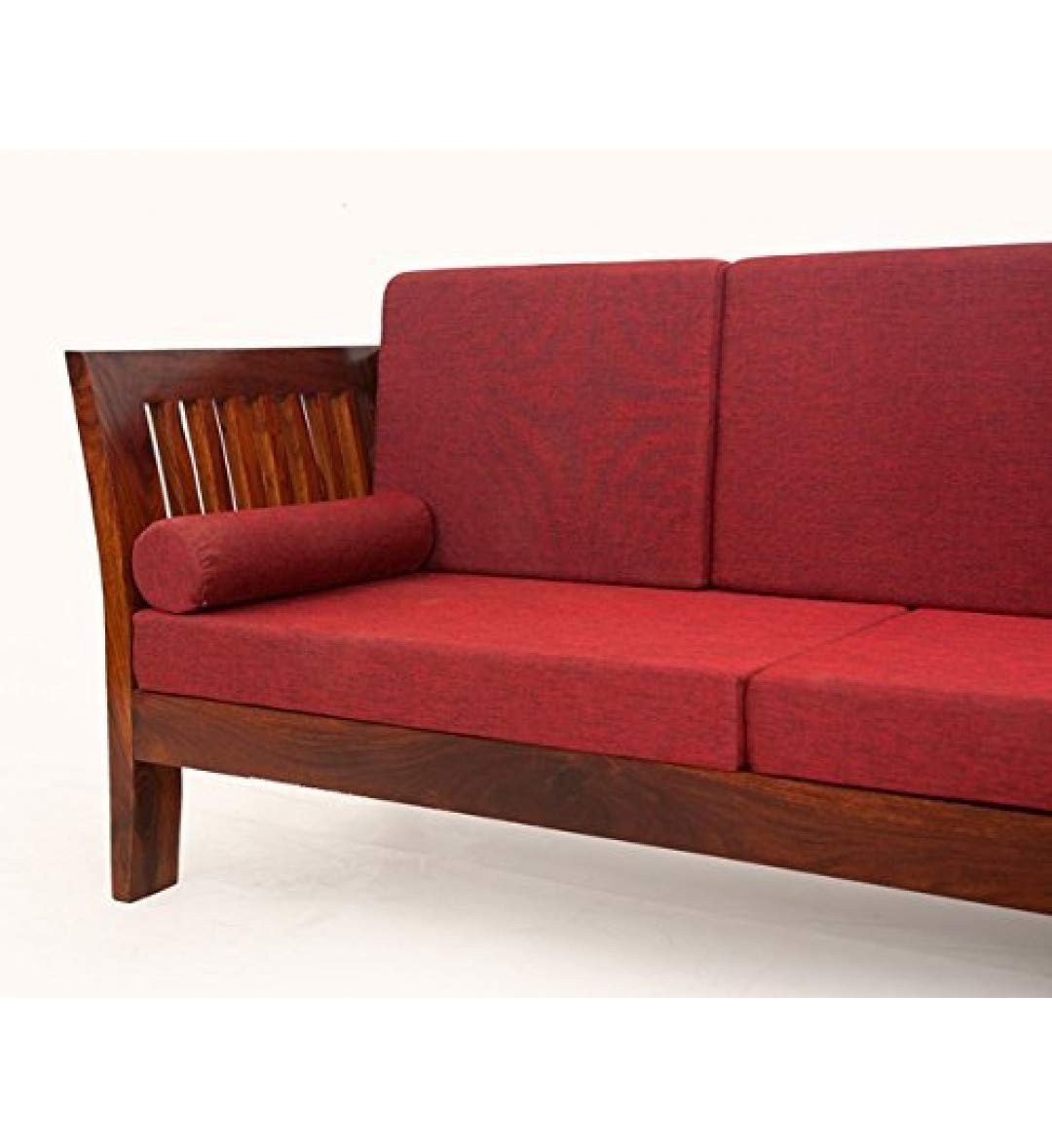 APRODZ Mocko Sheesham Wood 3 Seater Sofa Set with Cushions for Living Room