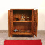 Handcrafted Sheesham Wood Temple for Pooja Room | Temple for Home | Pooja Mandir | (Honey Finish) 