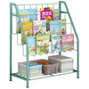 Children's Three Storey Metal Floor to Ceiling Picture Book Rack, Newspaper Rack Mint