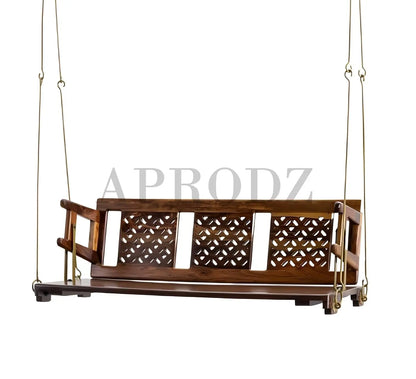 Reversible Wooden Swing Jhula for Indoor Outdoor & Balcony | House Swings for Adults (Honey Finish) 