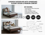 Modern Upholstered Platform Bed Frame with Tufted Headboard, Sturdy Wooden Slat Support, Noise-Free Design, Premium Fabric, Bedroom Furniture - Dark Brown 