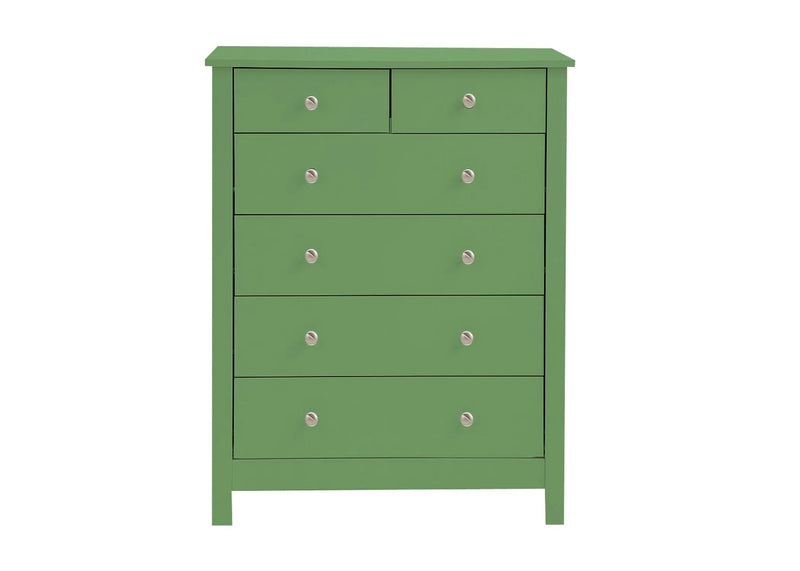 Mango Wood Ania Chest of 6 Drawers Storage Cabinet for Living Room | Wooden Sideboard | White Finish 
