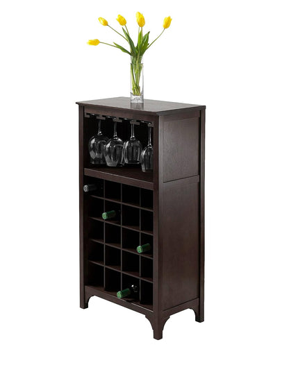 APRODZ Mango Wood Wine Storage Yuna Stylish Bar Cabinet for Living Room