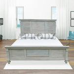 Elmore Mango Wood Bed for Bedroom Furniture (Whitewash Finish) 