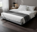 Cowen Floating Bed Frame with LED Lights Metal Slats Underbed Storage Space No Box Spring 