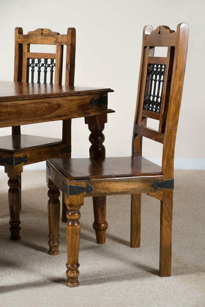 Solid Wood Bogota 4 Seater Dining Table Set for Home | Dining Furniture | Honey Finish