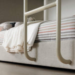 Gwars Single Size Grey Fabric Bunk Bed – Solid Wood Frame (Fabric Upholstery - Grey) 