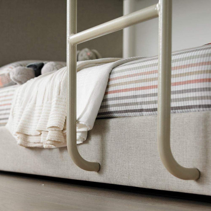 Translation missing: en.Gwars Single Size Grey Fabric Bunk Bed – Solid Wood Frame (Fabric Upholstery - Grey) 