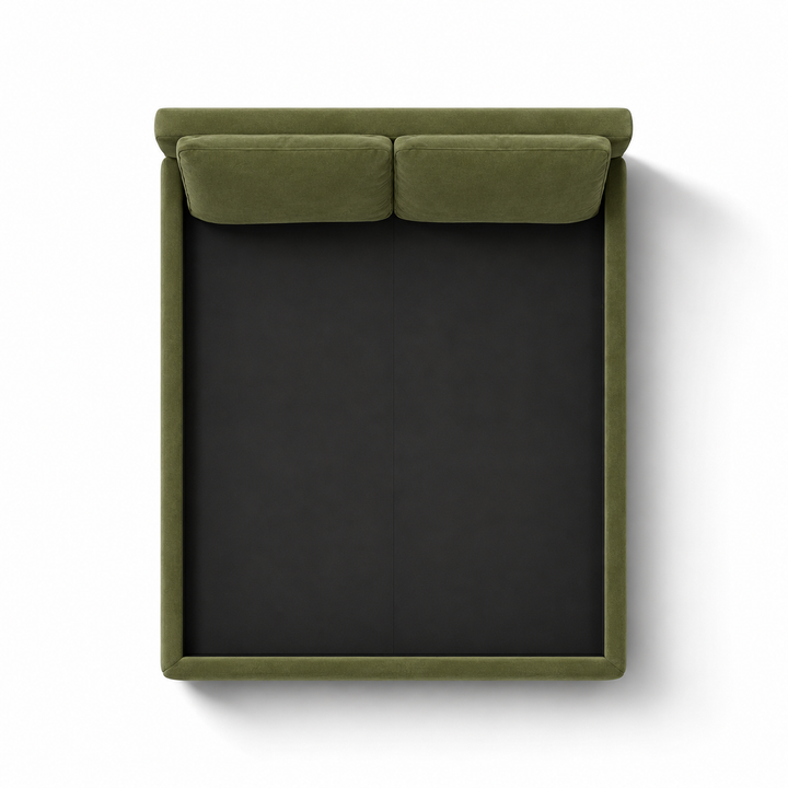 Translation missing: en.Upholstered Platform Bed with Two Removable Pillow Headboard 
