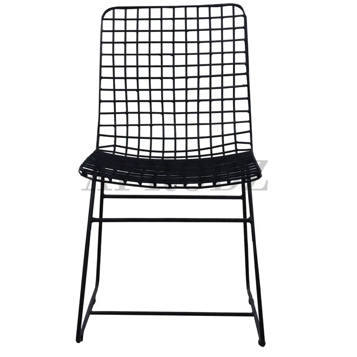 Translation missing: en.Geometrically Crafted Wired Chair in Black | Stylish Metal Chair for Home &amp; Outdoor 