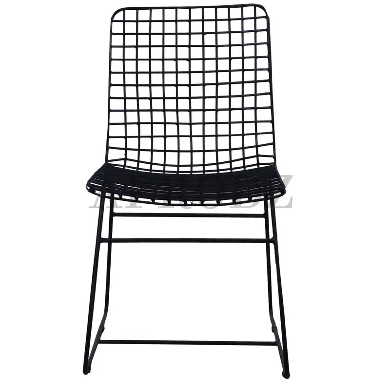 Geometrically Crafted Wired Chair in Black | Stylish Metal Chair for Home & Outdoor 