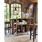 APRODZ Reclaimed Wood Wine Holder Storage Stylish Bar Cabinet for Living Room | Multi-Color
