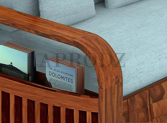 Sheesham Wood 2 Seater Sofa Cum Bed with Storage, (75 x 51 x 30 Inch) 