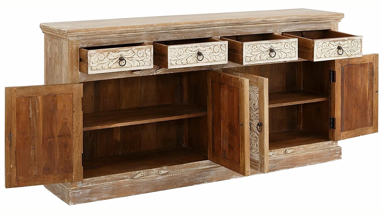 APRODZ Wood Paulista Sideboard Storage Cabinet for Living Room