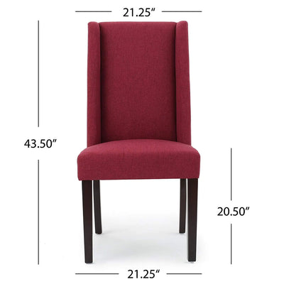 Rove Fabric Dining Chair (Set of 2), Deep Red