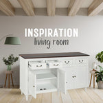 Solid Wood Cancun Storage Sideboard Cabinet with 4 Door and 4 Drawer for Living Room 