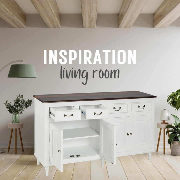 Translation missing: en.Solid Wood Cancun Storage Sideboard Cabinet with 4 Door and 4 Drawer for Living Room 