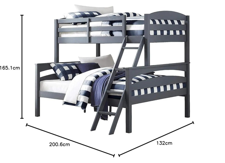 Translation missing: en.APRODZ Solid Wood Reese Bunk Bed for Bedroom | Light Grey Finish