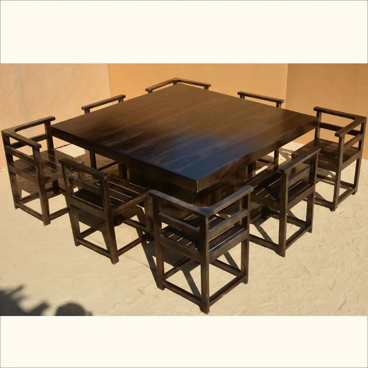 Translation missing: en.APRODZ Sheesham Wood Manila 8 Seater Dining Table Set for Home | Dining Furniture | Brown Finish