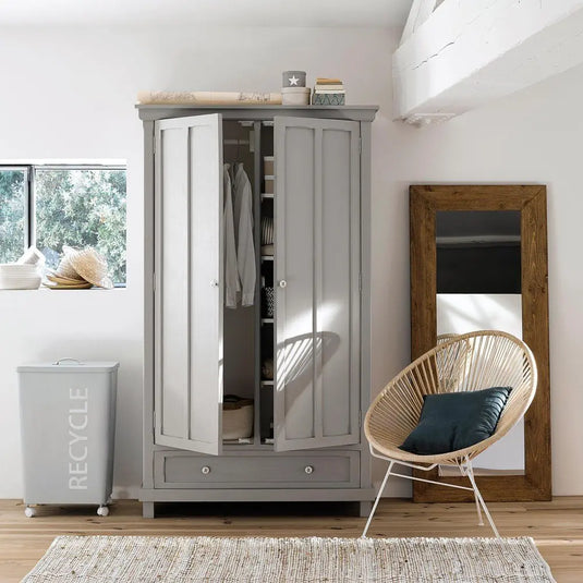 Translation missing: en.Aprodz Mango Wood Antelya Multipurpose Storage Sleek Wardrobe Almirah for Living Room