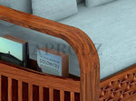 Sheesham Wood Sofa Cum Bed, 2 Seater with Storage, Geometric Design (75 x 51 x 30 Inch)  Sheesham Wood Sofa Cum Bed (2 Seater)
