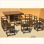 APRODZ Sheesham Wood Manila 8 Seater Dining Table Set for Home | Dining Furniture | Brown Finish