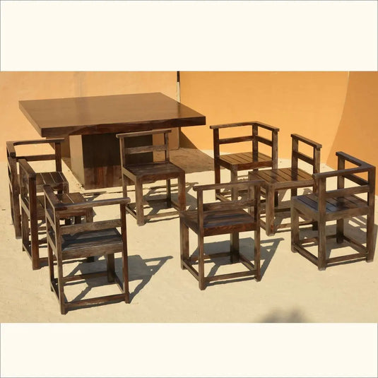 Translation missing: en.APRODZ Sheesham Wood Manila 8 Seater Dining Table Set for Home | Dining Furniture | Brown Finish