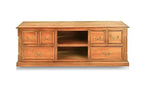 Mango Wood LED TV Stand | Teak Finish Entertainment & Storage Unit 