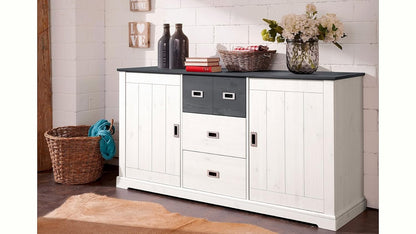 APRODZ Solid Wood Horizonte Sideboard Storage Cabinet for Living Room