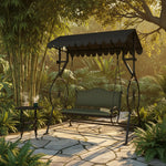APRODZ Best Buy Steel Porch Jhula Swings Outdoor Iron Frame Deluxe Patio Garden Porch Canopy 3 Seats Swing with Bench 