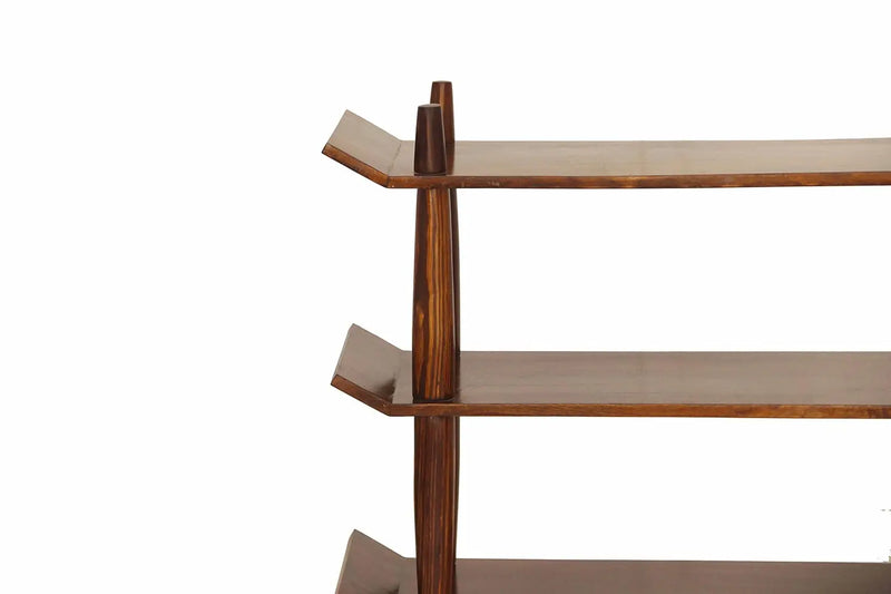 Solid Wood Stylish Bookcases and Book Shelves for Living Room | Rack Shelf | Natural Finish, Brown 