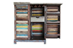 Mango Wood Peetz Royal Stylish Bar Cabinet with Wine Glass Storage for Living Room | Chestnut Finish 