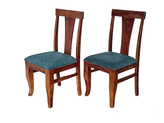 Noetic Solid Sheesham Wood 6 Seater Dining Table with Chairs (Rustic Teak Finish)