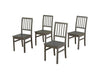 Solid Wood Dark Grey Natal Dining Chairs for Living Room | Set of 4