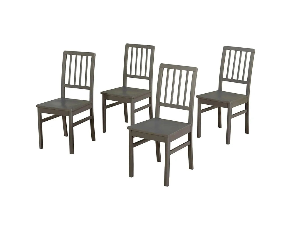 Solid Wood Dark Grey Natal Dining Chairs for Living Room | Set of 4