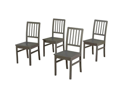 Solid Wood Dark Grey Natal Dining Chairs for Living Room | Set of 4