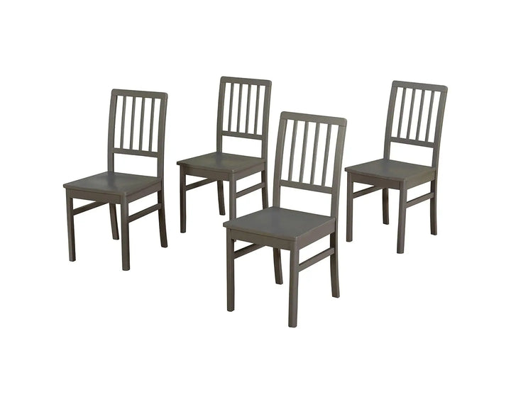 Translation missing: en.APRODZ Solid Wood Dark Grey Natal Dining Chairs for Living Room | Set of 4 Wooden Chair