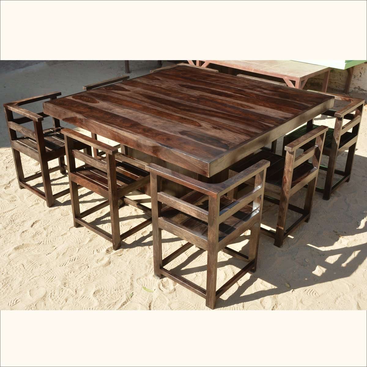 APRODZ Sheesham Wood Manila 8 Seater Dining Table Set for Home | Dining Furniture | Brown Finish