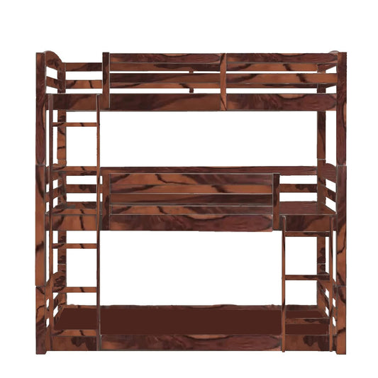 APRODZ Single Size Ipsotu Sheesham Wood Bunk Bed for Bedroom (Rosewood - Brown)