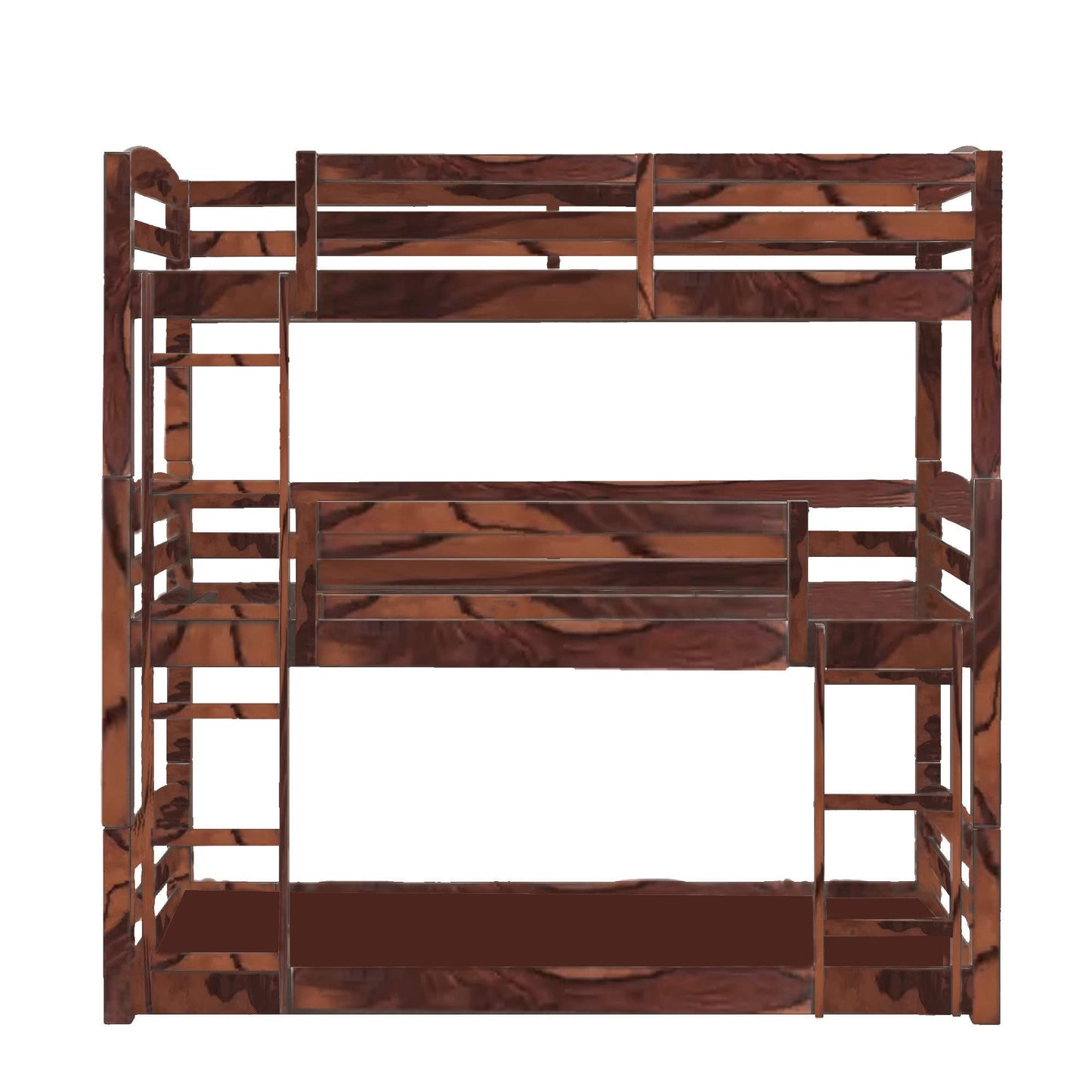 Ipsotu Mango Wood Bunk Bed Without Storage Single Bed Furniture for Bedroom Living Room Home (Mango - Brown) 