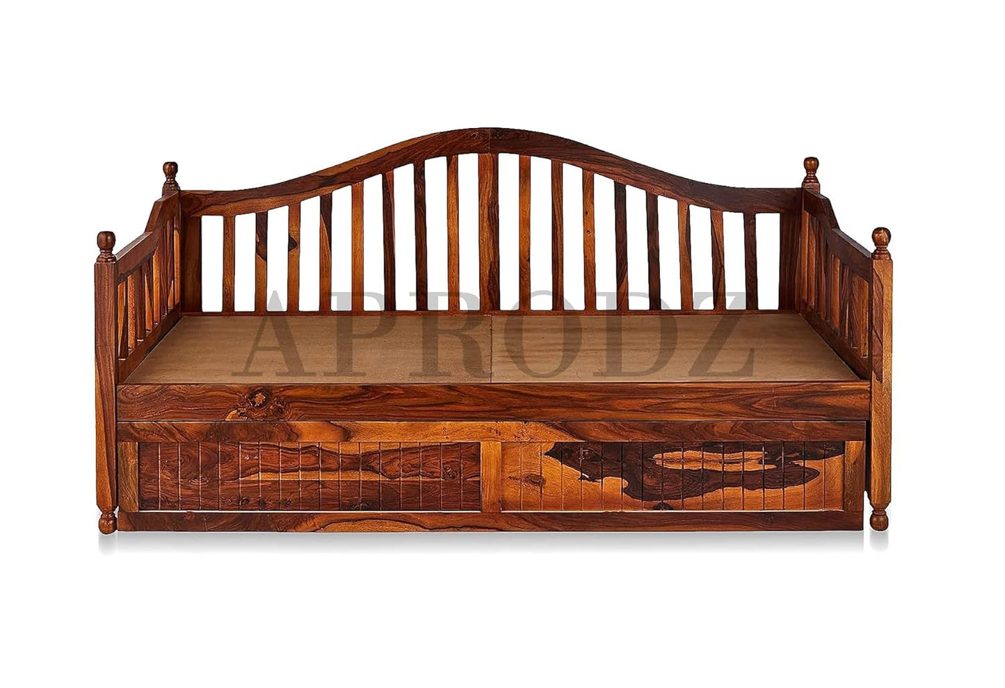 Drummo Sheesham Wood Daybed with Trundle Bed