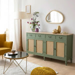 Solid Wood Sideboard Cabinet with 3 Drawer Storage Organize Cabinet for Home Dinning Kitchen Living Room & Bedroom Multi Shelves Door Cabinets Hallway Dinning  Cabinets & Storage