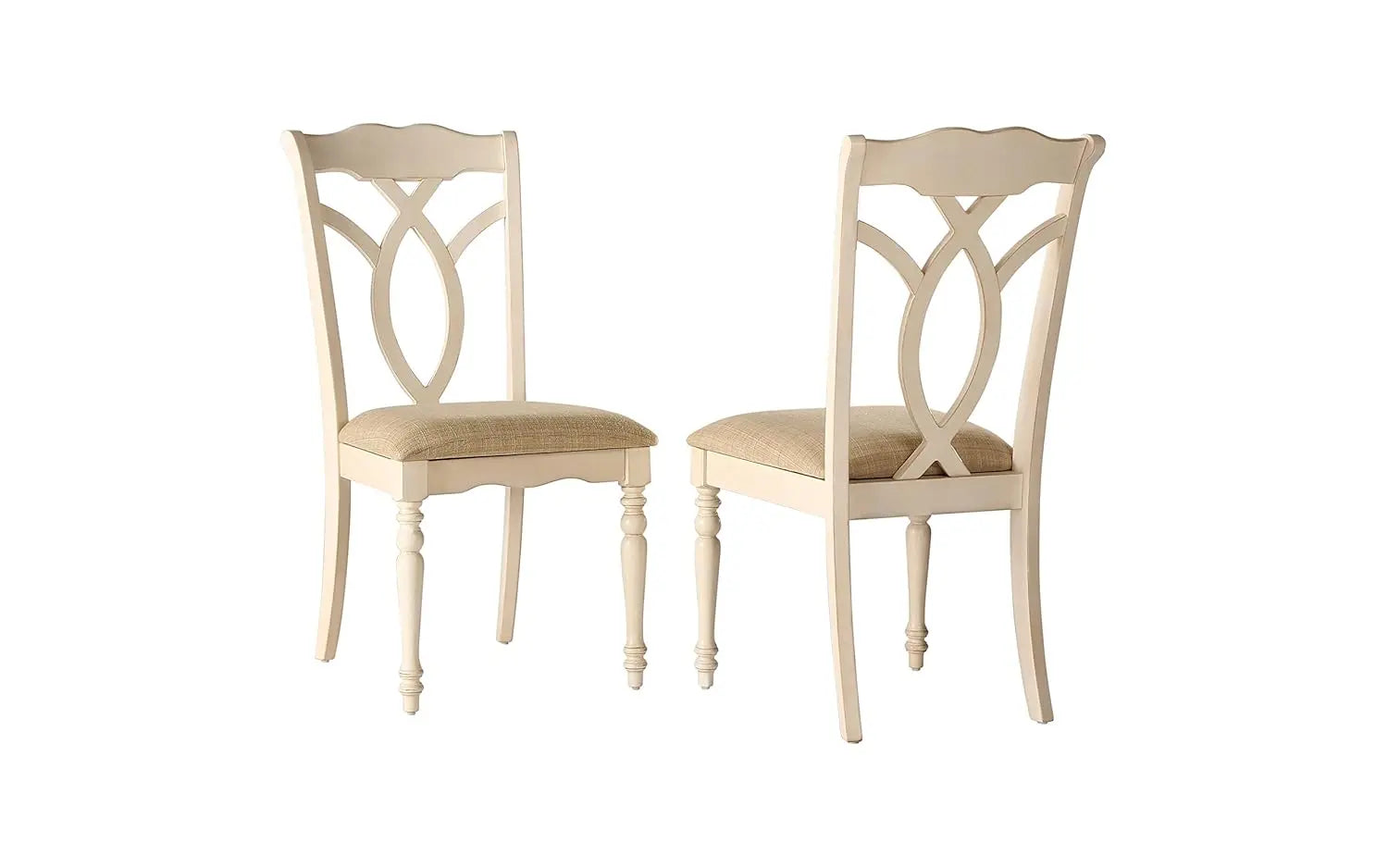 APRODZ Mango Wood Cordoba Dining Chair Set for Home | Set of 2 Chair | Cream Finish
