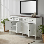 Solid Wood Cancun Storage Sideboard Cabinet with 4 Door and 4 Drawer for Living Room 